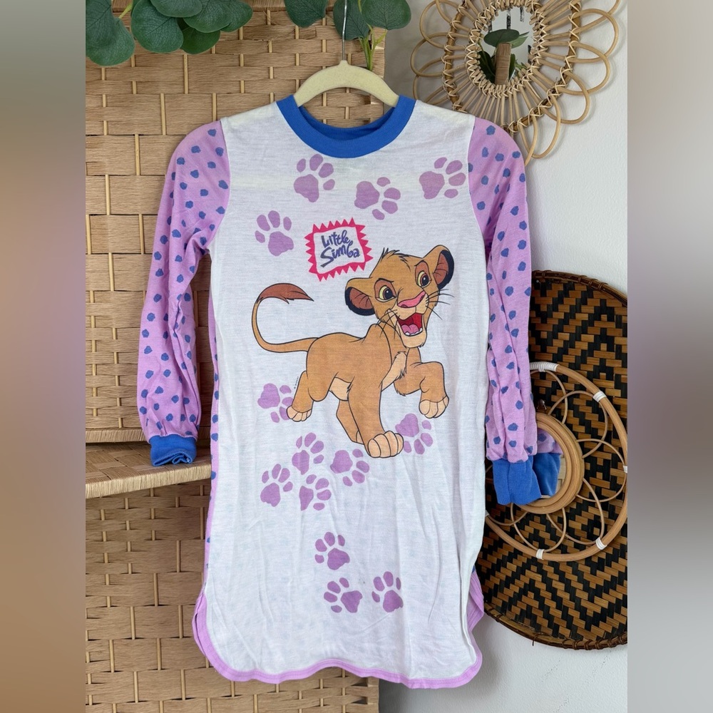 Vintage The Lion King Disney Girls Nightgown Size 12 90s/Y2K